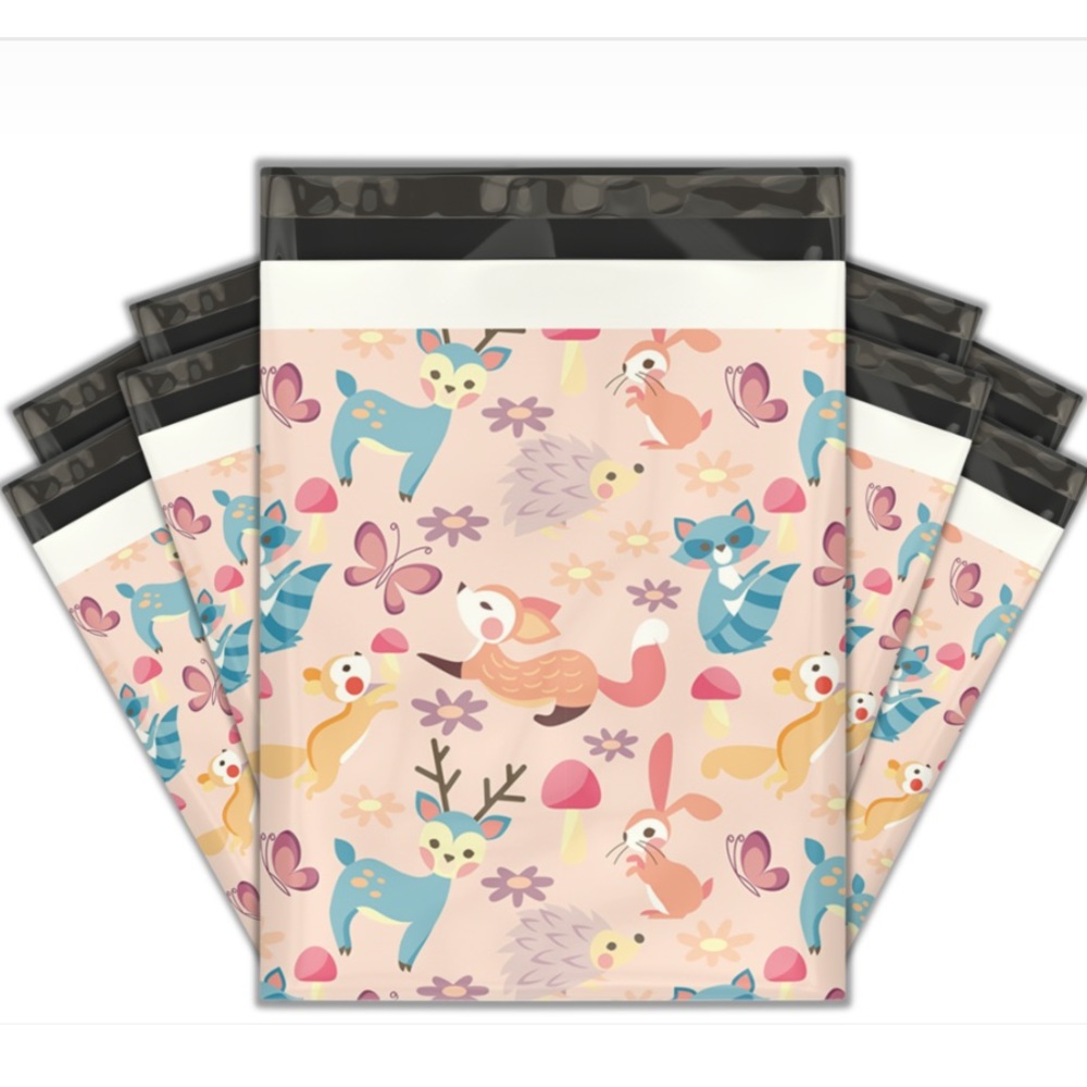 CLEARANCE 50 10X13 Woodland Critters BUNNIES, Poly Mailers Butterflies, Deer - Picture 8 of 9